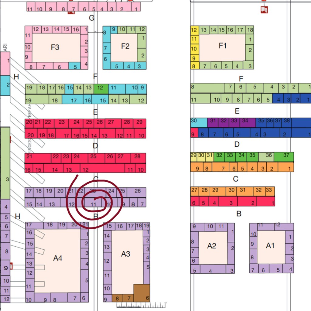 Standplan der Buch Berlin. B11 ist der Stand von Mika M. Krüger und Stella Delaney.